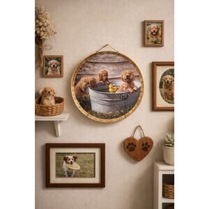 Hamilton Collection “The Water’s Fine!” Puppy Plate Dog Art Limited Edition